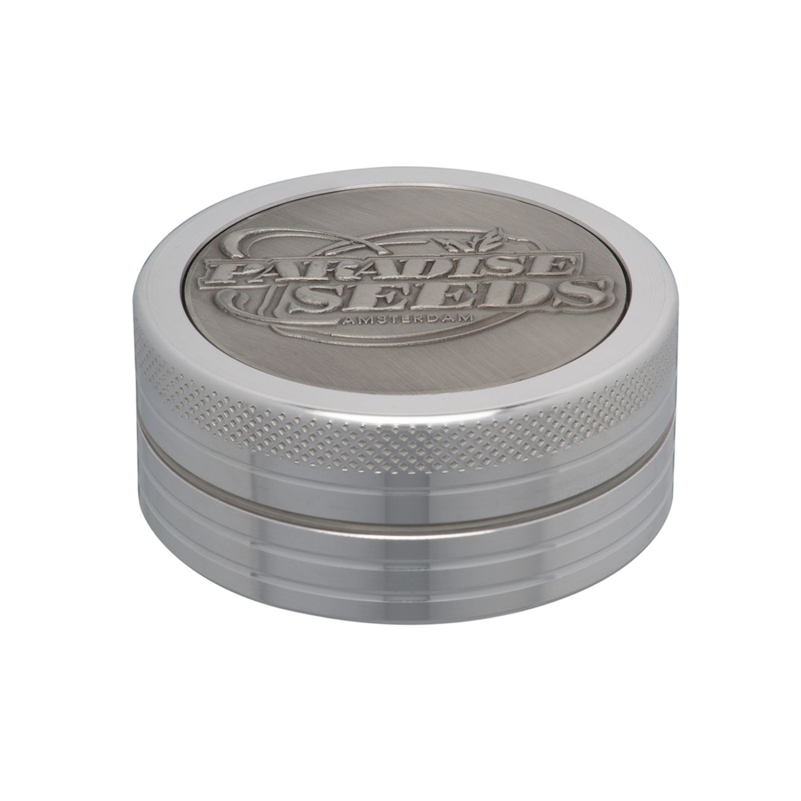 Grinder 50mm 2piece Paradise Seeds Silver Leafly